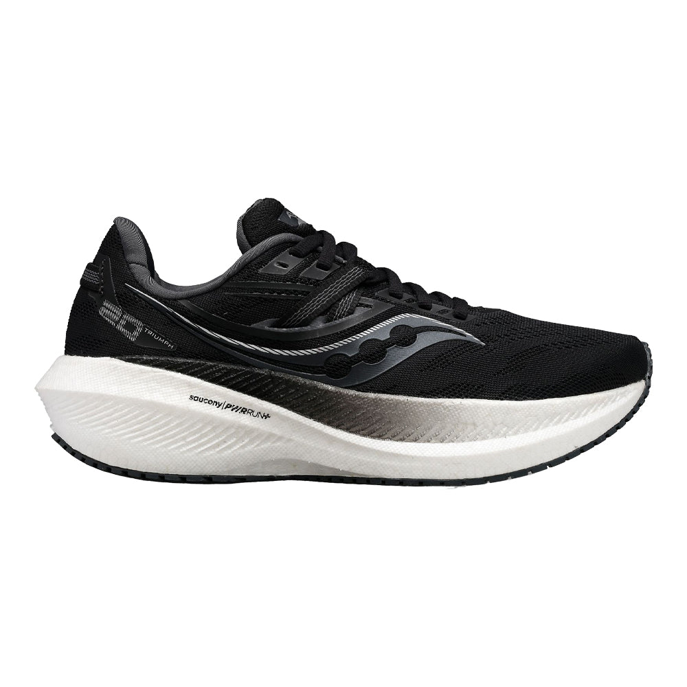 Women's Saucony Triumph 20, Black/White, 10.5 D Wide